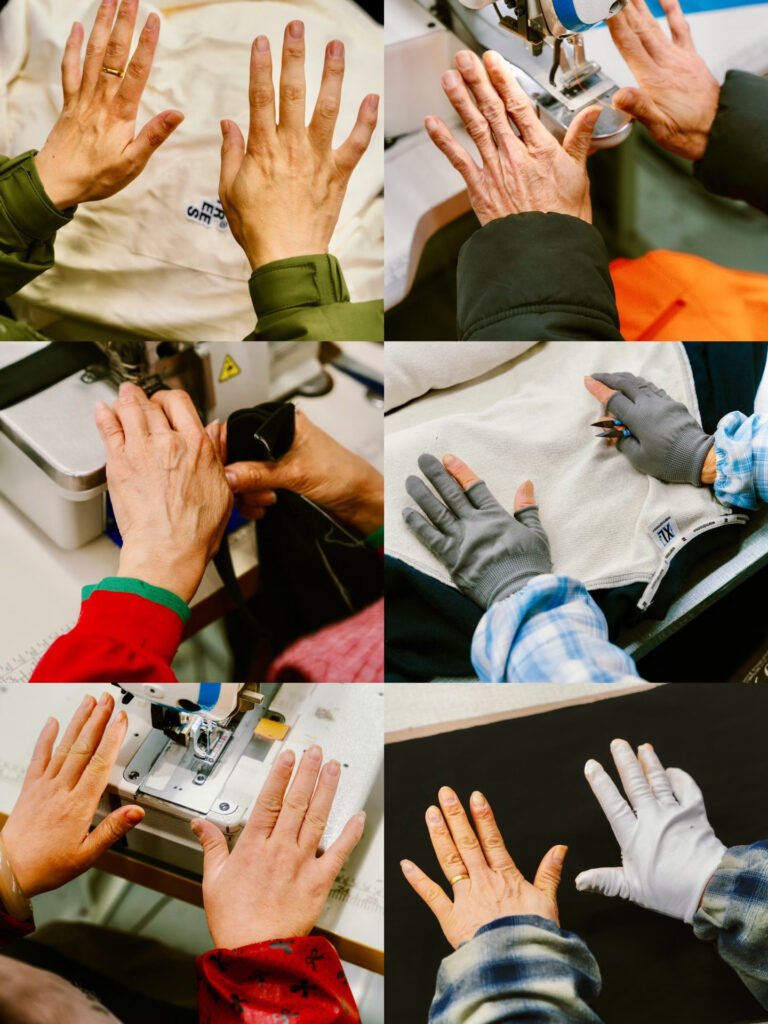 luggage pattern maker's hands